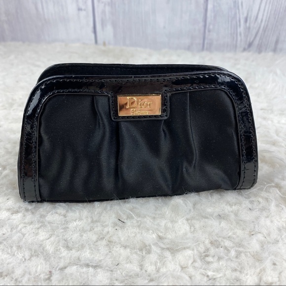 Dior Handbags - Dior Small Zipper Pouch Change Purse Black Gold